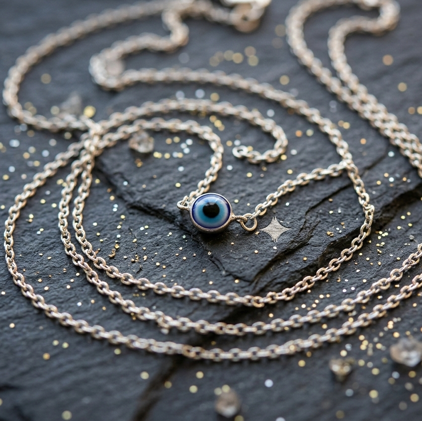 Evil Eye Silver Chain