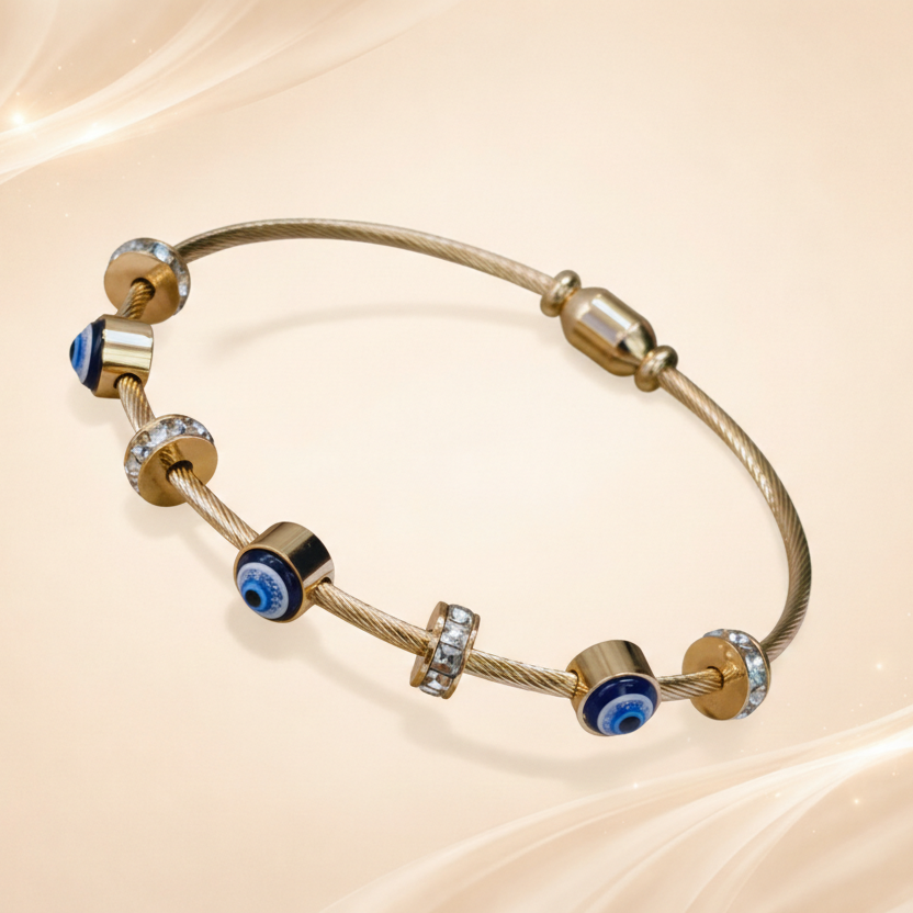 Anti-Tarnish Evil Eye Bangle